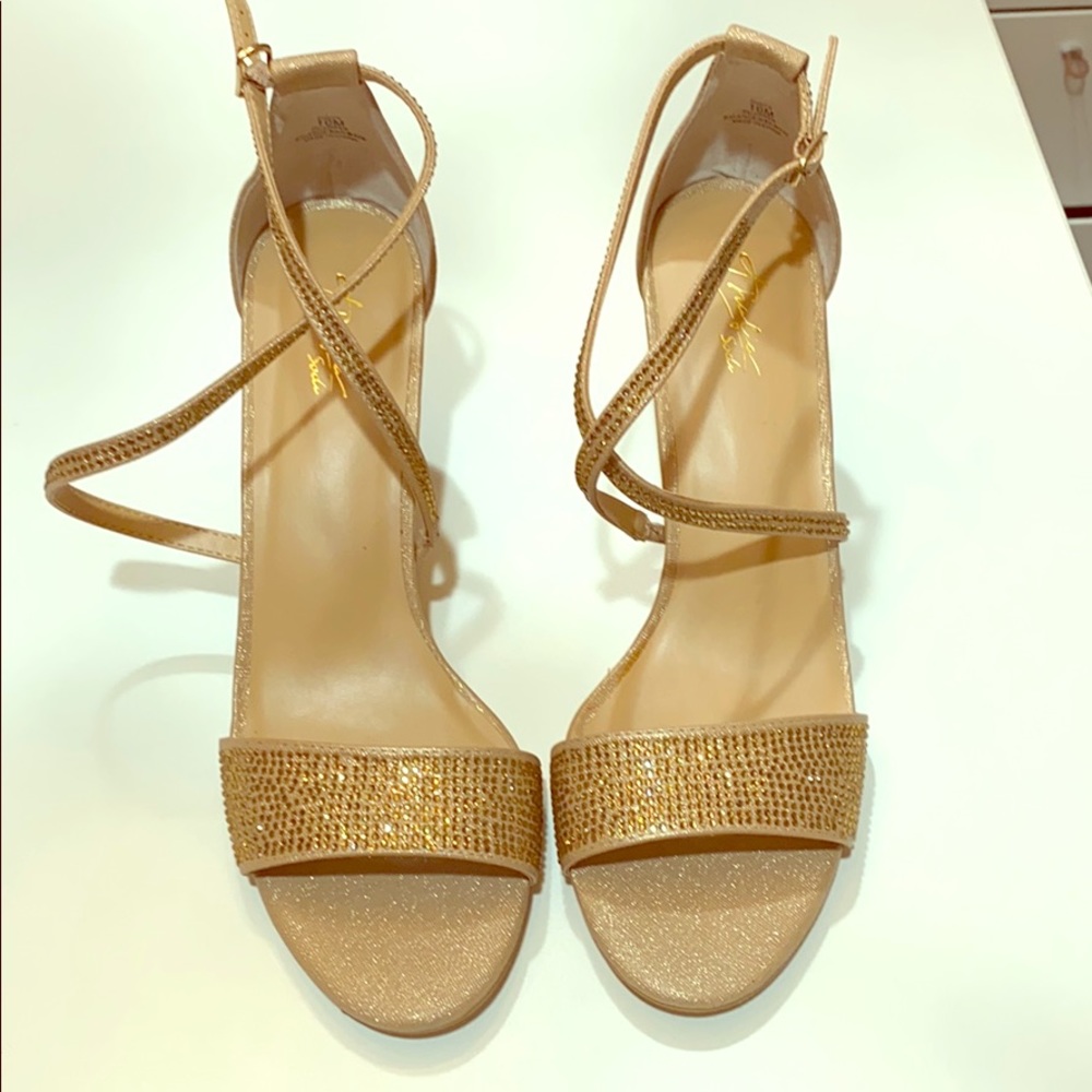 Gold rhinestone sandal